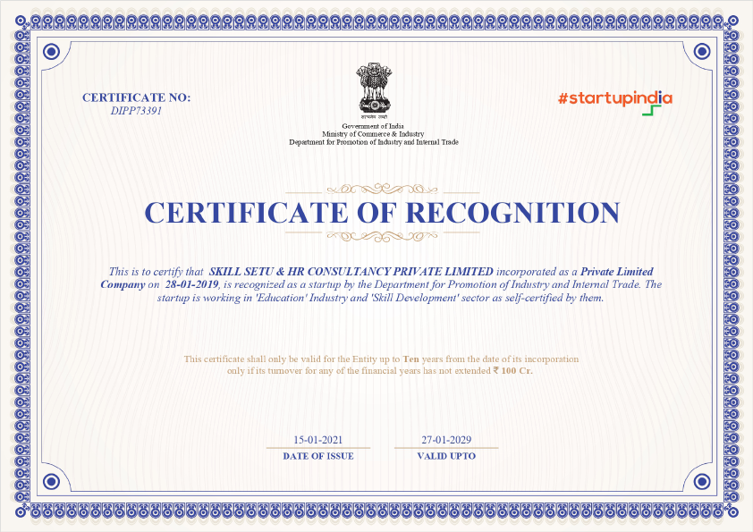 CERTIFICATE OF RECOGNITION